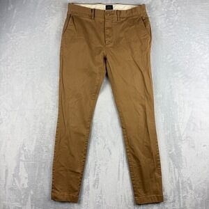 J Crew Pants Mens 30x32 Brown 250 Skinny Twill Chinos Stretch Khaki